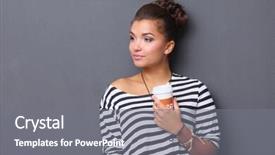  Presentation with proffessional - Beautiful presentation design featuring pretty woman is a proffessional backdrop and a  colored foreground