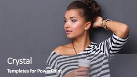  Presentation with proffessional - Presentation enhanced with pretty woman is a proffessional background and a  colored foreground