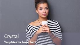  Presentation with proffessional - Audience pleasing presentation theme consisting of pretty woman is a proffessional backdrop and a  colored foreground