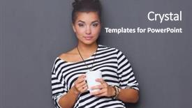  Presentation with proffessional - Presentation theme consisting of pretty woman is a proffessional background and a  colored foreground