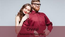  Presentation with shoulder - Slide deck with pretty woman lying on shoulder background and a tawny brown colored foreground