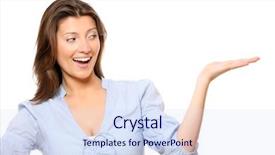  Presentation with product - Slides with pretty woman presenting a product background and a sky blue colored foreground