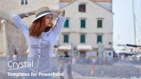  Presentation with croatia - Audience pleasing presentation theme consisting of old vibe - pretty woman relaxing and enjoying backdrop and a light blue colored foreground