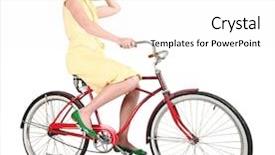  Presentation with man riding big bike motor - PPT layouts consisting of pretty woman riding a cruiser background and a white colored foreground