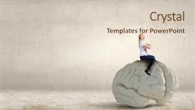  Presentation with human brain - PPT theme consisting of pretty woman riding human brain background and a lemonade colored foreground