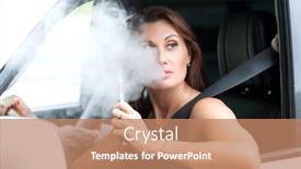  Presentation with cigarette - Cool new slides with pretty-woman-smoking-the-e backdrop and a coral colored foreground