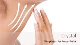  Presentation with anti aging - Cool new PPT layouts with pretty-woman-touching-her-neck backdrop and a lemonade colored foreground