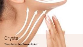  Presentation with anti aging - Colorful presentation theme enhanced with pretty-woman-touching-her-neck backdrop and a coral colored foreground