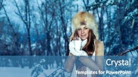  Presentation with hot tea - Colorful slides enhanced with pretty woman wearing stylish furry backdrop and a teal colored foreground