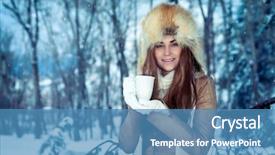  Presentation with hot tea - Cool new presentation design with pretty woman wearing stylish furry backdrop and a teal colored foreground