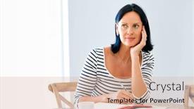  Presentation with agenda - Beautiful PPT layouts featuring pretty woman writing in an agenda at home or office backdrop and a coral colored foreground