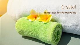  Presentation with frangipani flowers - PPT layouts enhanced with pretty yellow plumeria or frangipani background and a sky blue colored foreground