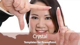  Presentation with asian - Audience pleasing PPT theme consisting of pretty-young-asian-woman-focusing backdrop and a coral colored foreground