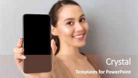  Presentation with close up of young girls - PPT theme with pretty young asian woman show background and a coral colored foreground