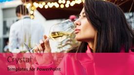  Presentation with pink white - Slides enhanced with pretty-young-asian-woman background and a red colored foreground