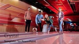  Presentation with intercultural - PPT theme consisting of pretty-young-blond-female-throwing background and a coral colored foreground