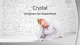  Presentation with planning - PPT layouts enhanced with pretty young businesswoman planning and calculating various business ideas background and a white colored foreground