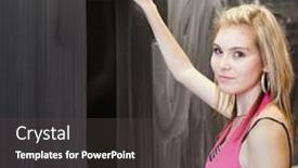  Presentation with math - PPT theme having pretty-young-college-student-erasing background and a dark gray colored foreground