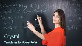  Presentation with math - Presentation design consisting of pretty-young-college-student-writing background and a tawny brown colored foreground