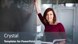  Presentation with math - Presentation theme consisting of pretty-young-college-student-writing background and a ocean colored foreground