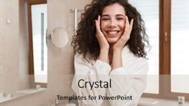  Presentation with skin care natural yellow - Presentation featuring pretty young cute woman take background and a  colored foreground