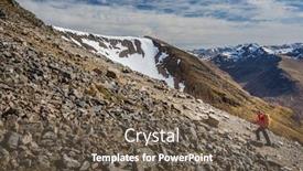  Presentation with pretty female military - Audience pleasing presentation theme consisting of pretty-young-female-hiker-going backdrop and a tawny brown colored foreground