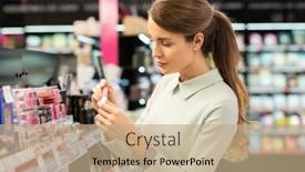  Presentation with beauty shop - Cool new PPT theme with pretty-young-female-in-smart backdrop and a coral colored foreground