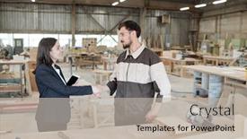  Presentation with business partner - Amazing presentation design having pretty-young-female-manager backdrop and a mint green colored foreground