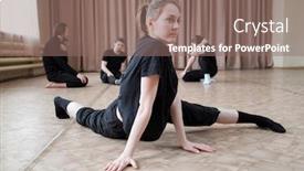  Presentation with flexible - Cool new slides with pretty-young-flexible-female-dancer backdrop and a violet colored foreground