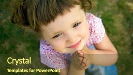  Presentation with praying hands - Beautiful slides featuring pretty young girl praying backdrop and a tawny brown colored foreground