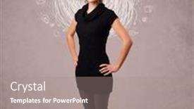  Presentation with doodle - Audience pleasing PPT theme consisting of pretty young girl with abstract circular doodle lines and icons backdrop and a coral colored foreground