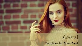  Presentation with pretty girl - Beautiful slide deck featuring pretty-young-girl-with-natural backdrop and a yellow colored foreground