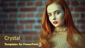  Presentation with pretty girl - Colorful presentation theme enhanced with pretty-young-girl-with-natural backdrop and a tawny brown colored foreground