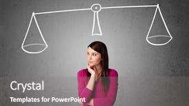  Presentation with decision - Slides enhanced with pretty young lady taking background and a gray colored foreground