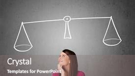  Presentation with decision - Slides with pretty young lady taking background and a gray colored foreground