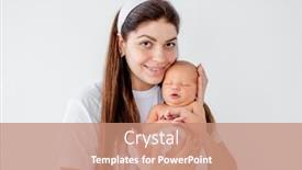  Presentation with hands holding - Amazing slide set having pretty-young-mother-holding backdrop and a coral colored foreground