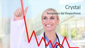  Presentation with growth chart - Cool new PPT layouts with pretty young nurse at hospital backdrop and a sky blue colored foreground