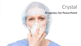  Presentation with nurse - Presentation theme featuring pretty-young-nurse-in-blue background and a white colored foreground