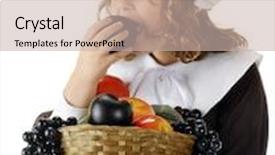  Presentation with pilgrim - Amazing PPT layouts having snitch - pretty young pilgrim snitching backdrop and a soft green colored foreground