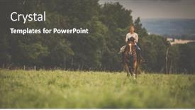  Presentation with horse - Slides enhanced with pretty-young-redhead-woman background and a dark gray colored foreground