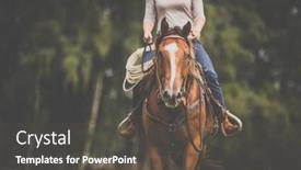  Presentation with horse - PPT layouts consisting of pretty-young-redhead-woman background and a dark gray colored foreground