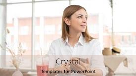  Presentation with scrolling - PPT layouts having pretty-young-serene-woman-scrolling background and a soft green colored foreground