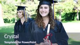  Presentation with graduation backgroupd - Presentation theme having pretty young woman at graduation background and a ocean colored foreground