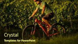  Presentation with active lifestyle - Audience pleasing slides consisting of pretty-young-woman-biking backdrop and a wine colored foreground