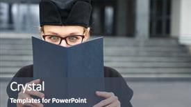  Presentation with happy image - Audience pleasing slide deck consisting of pretty young woman celebrating joyfully backdrop and a ocean colored foreground