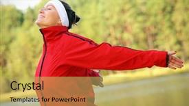  Presentation with free - PPT layouts consisting of pretty young woman enjoying free background and a  colored foreground