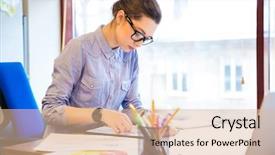  Presentation with design fashion - PPT layouts with pretty young woman fashion design background and a lemonade colored foreground