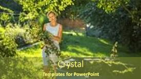  Presentation with orchard - Theme with pretty-young-woman-gardening background and a tawny brown colored foreground