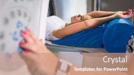  Presentation with modern color - Slide set with pretty-young-woman-going-through background and a coral colored foreground