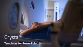  Presentation with examination - Beautiful PPT theme featuring pretty-young-woman-going-through backdrop and a navy blue colored foreground